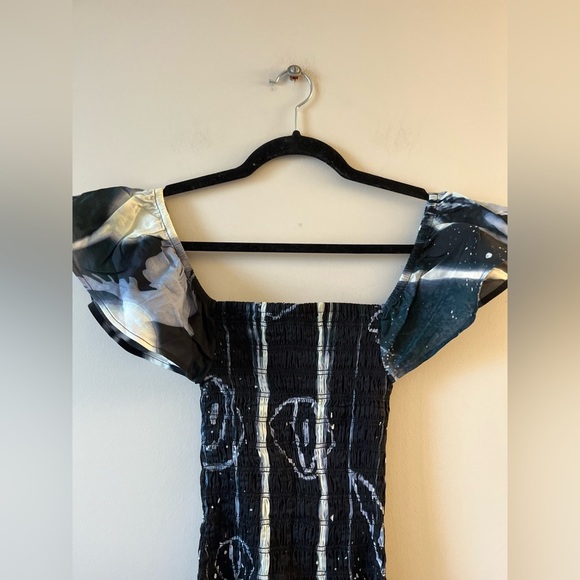 NWT Ahiri Abstract eye print smocked midi dress - Picture 8 of 10